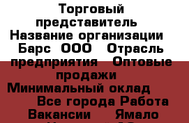 Торговый представитель › Название организации ­ Барс, ООО › Отрасль предприятия ­ Оптовые продажи › Минимальный оклад ­ 20 000 - Все города Работа » Вакансии   . Ямало-Ненецкий АО,Муравленко г.